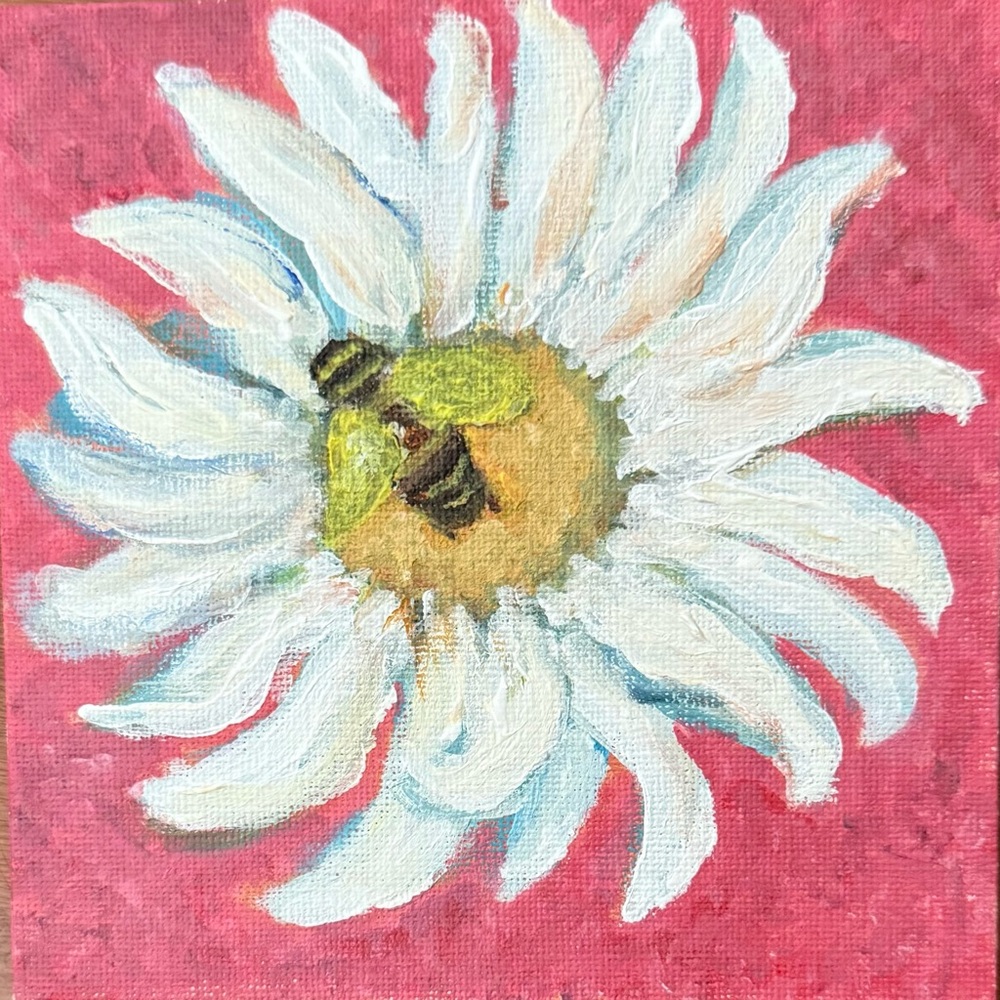 2 Floral Acrylic Canvas Art Paintings